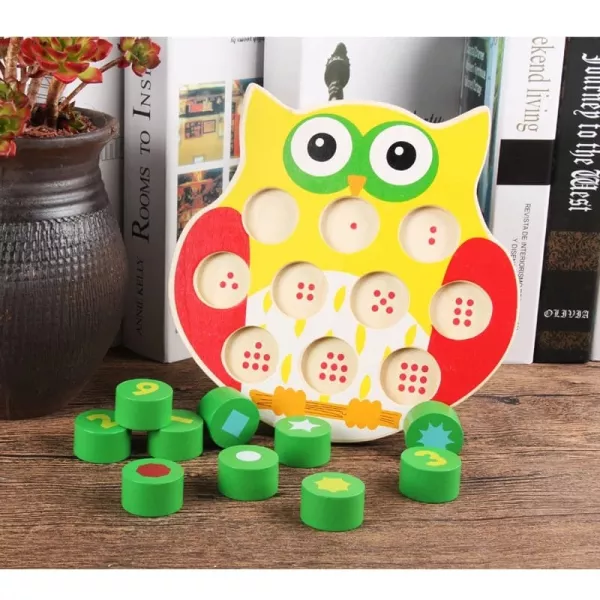 Puzzle sortare din lemn Karemi, model bufnita