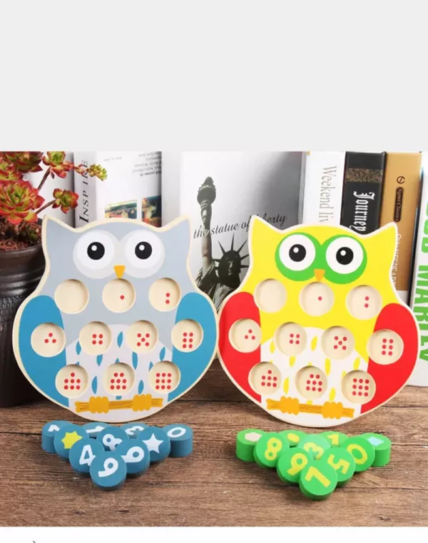 Puzzle sortare din lemn Karemi, model bufnita