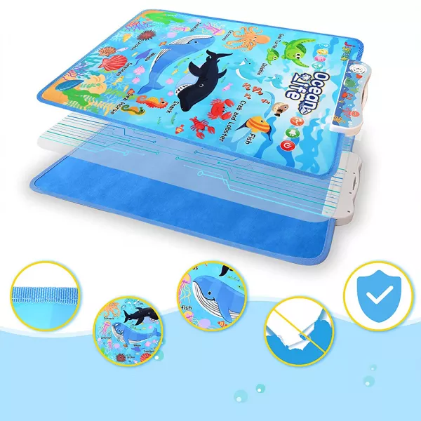 Jucarii interactive Karemi, jocuri educative audio in limba engleza, animalele din ocean, fara baterii incluse