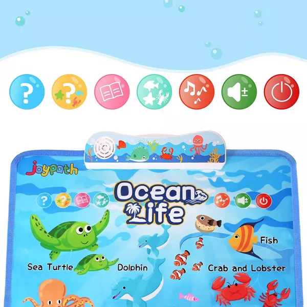 Jucarii interactive Karemi, jocuri educative audio in limba engleza, animalele din ocean, fara baterii incluse
