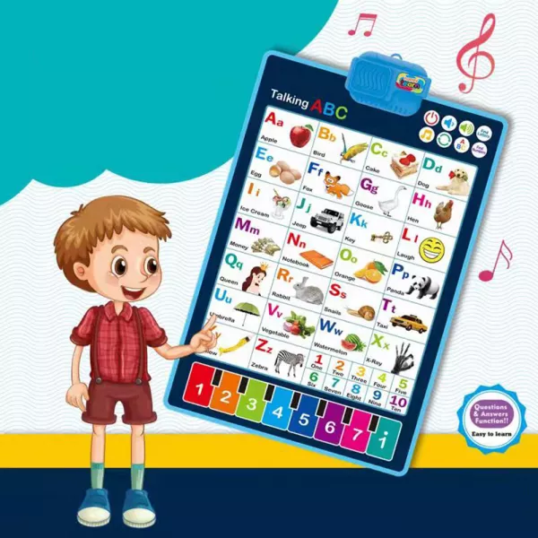 Jucarii interactive Karemi, jocuri educative audio in limba engleza, alfabetul si numerele, fara baterii incluse