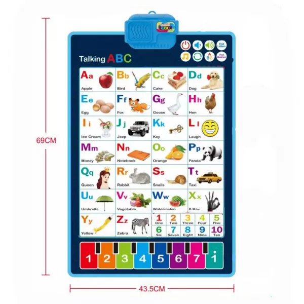 Jucarii interactive Karemi, jocuri educative audio in limba engleza, alfabetul si numerele, fara baterii incluse
