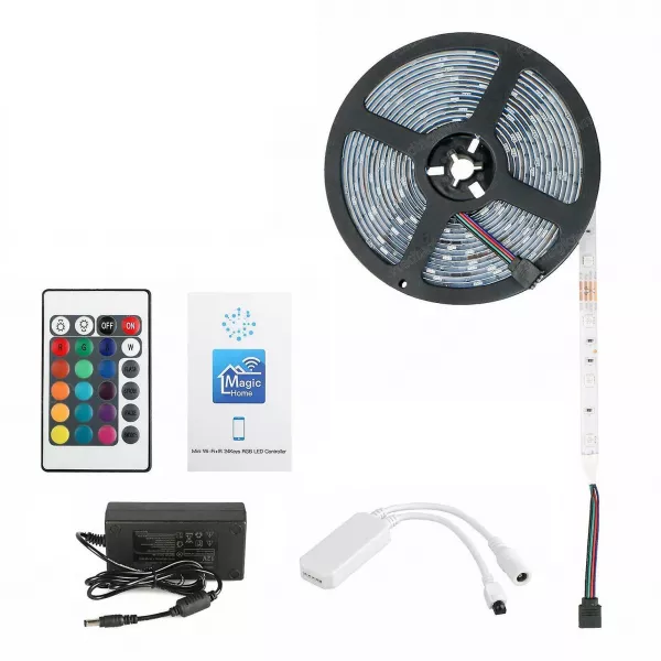 Banda LED multicolora Karemi, 3 m, RGB, cu telecomanda