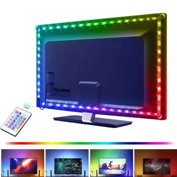 Banda LED multicolora Karemi, 3 m, RGB, cu telecomanda