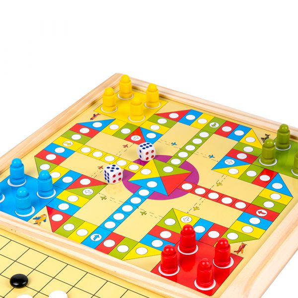 Joc de societate interactiv Karemi, 3 in 1, joc de puck, gobang, joc strategie