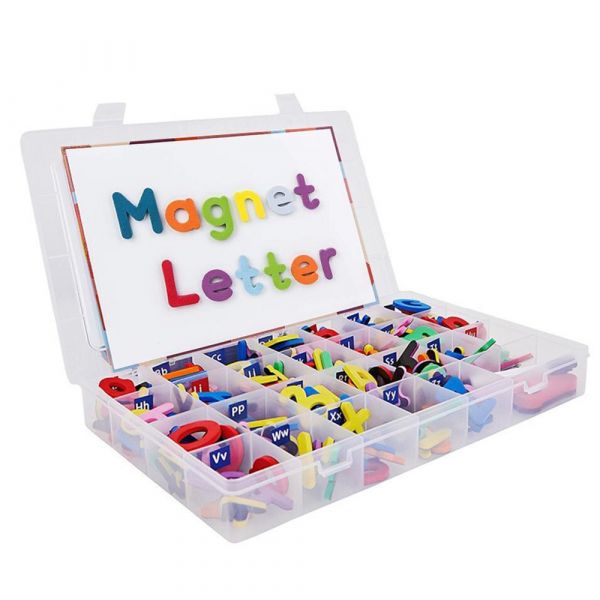 Joc educativ pentru copii Karemi, 225 piese, cu litere si cifre magnetice, multicolor