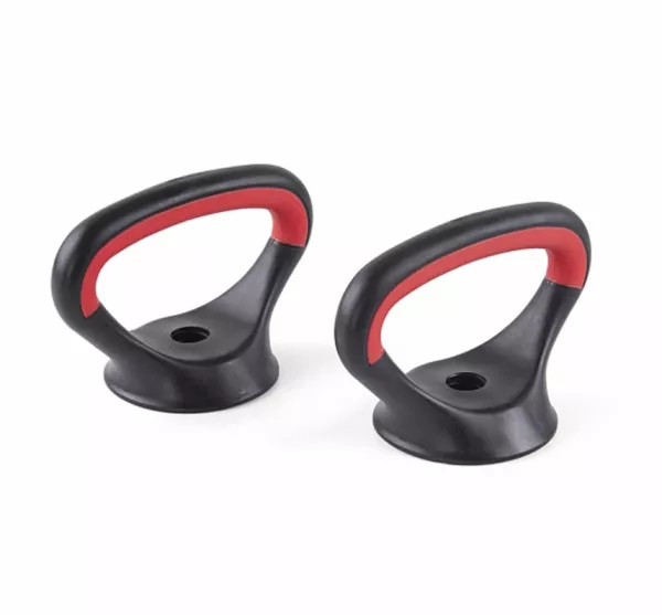 Set gantere reglabile kettlebell Karemi, 6 in 1, 30 kg, cu o multitudine de combinatii, negru cu rosu