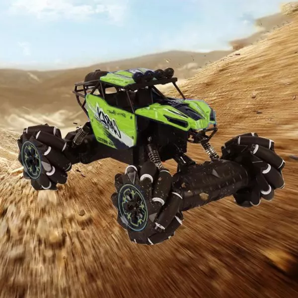 Masina off-road cu telecomanda Karemi pentru copii, amortizor soc, drifturi,catarare, cascadorii, rotatii flexibile, iluminat electric, verde