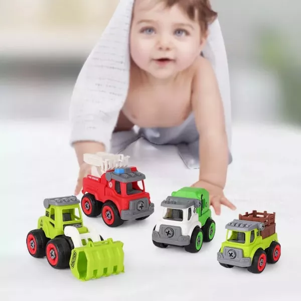 Set masini Karemi, 4 piese, model camion agricol