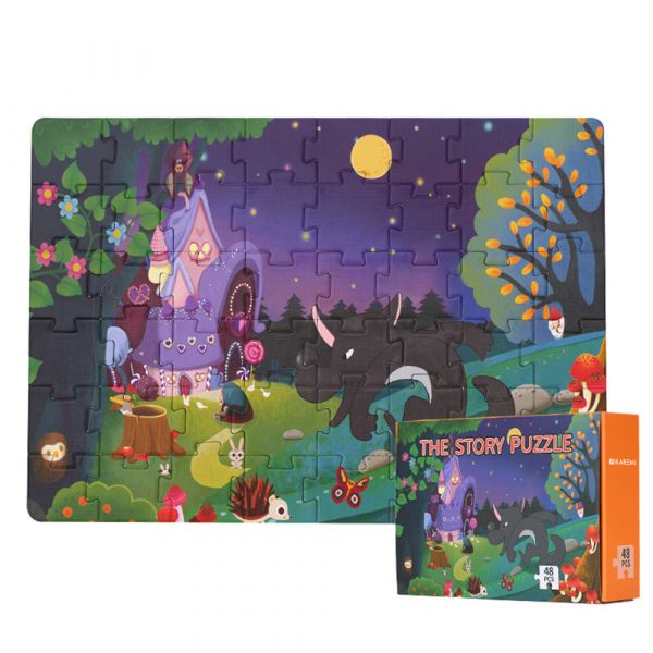 Puzzle Karemi, Scufita Rosie, 48 piese, nr 01