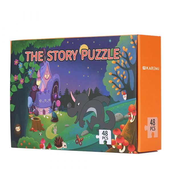 Puzzle Karemi, Scufita Rosie, 48 piese, nr 01