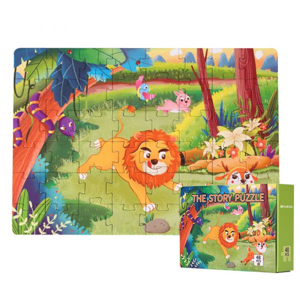 Puzzle Karemi, Povestea unui leu lacom, 48 piese, nr 02