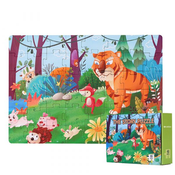 Puzzle Karemi, Povestea Tigrului si a Vulpi, 48 piese, nr 04
