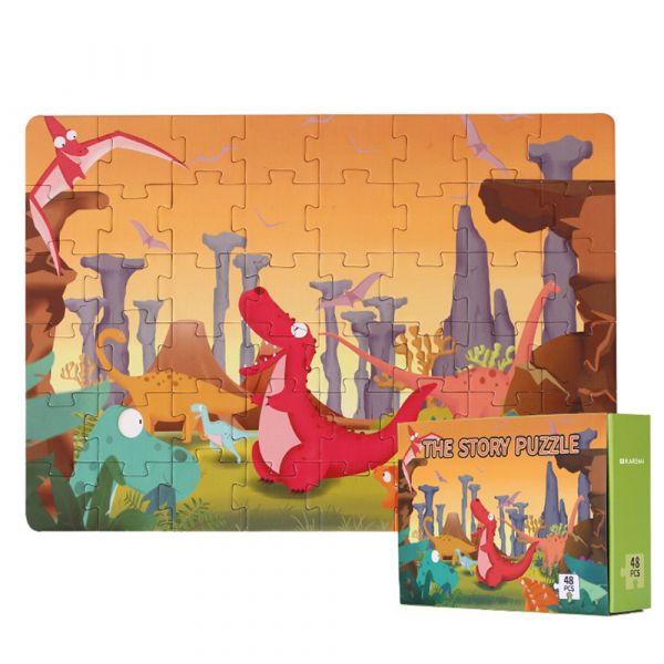 Puzzle Karemi, Furia Tiranozaurului Rex, 48 piese, nr 07