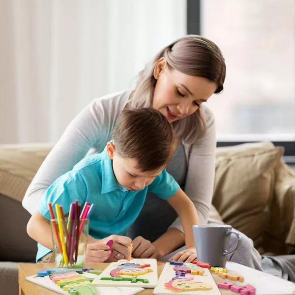 Puzzle educativ din lemn pentru copii Karemi, model peste, 30 x 12.8 x 0.6 cm