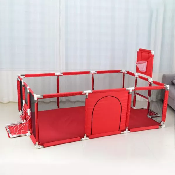 Tarc pentru bebelusi Karemi cu 50 bile si covor, rosu, 
180x122x60cm

