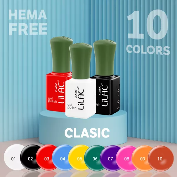 Kit oja semipermanenta 60 oje Lilac Hema Free, nail prep + ultrabond, kit unghii semipermanente