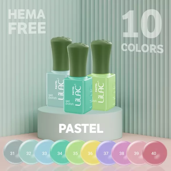 Kit oja semipermanenta 60 oje Lilac Hema Free, nail prep + ultrabond, kit unghii semipermanente