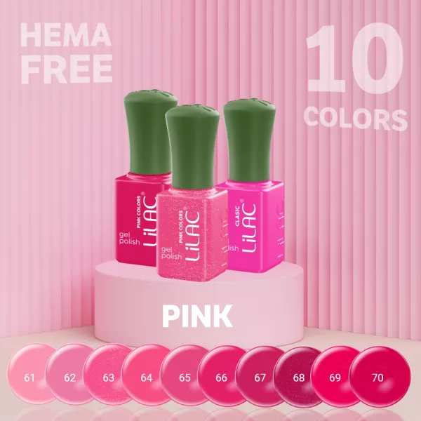 Kit oja semipermanenta 60 oje Lilac Hema Free, nail prep + ultrabond, kit unghii semipermanente