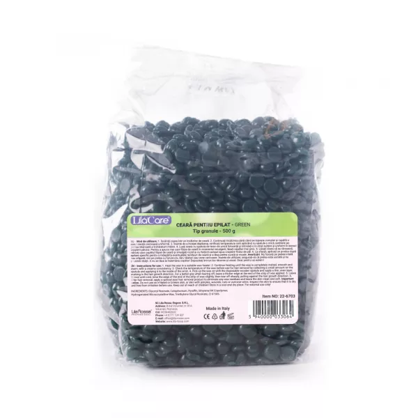 Kit epilare cu ceara granule azulene 1 x 400 g, 1 x incalzitor ceara, 1 x ulei dupa epilare, 1 x set 10 spatule
