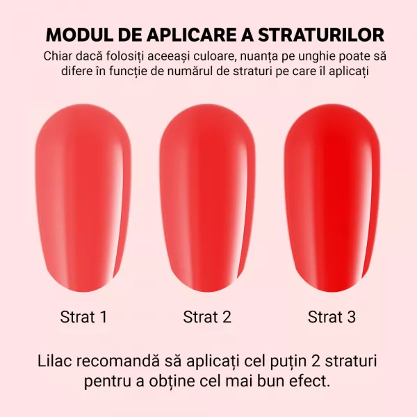 Kit oja semipermanenta, 12 oje Lilac, Pink colors, 10 culori + base coat + top coat