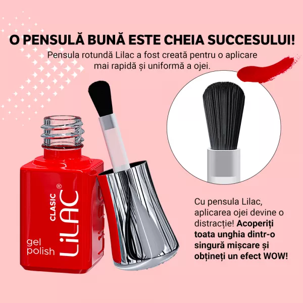 Kit oja semipermanenta, 12 oje Lilac, Pink colors, 10 culori + base coat + top coat