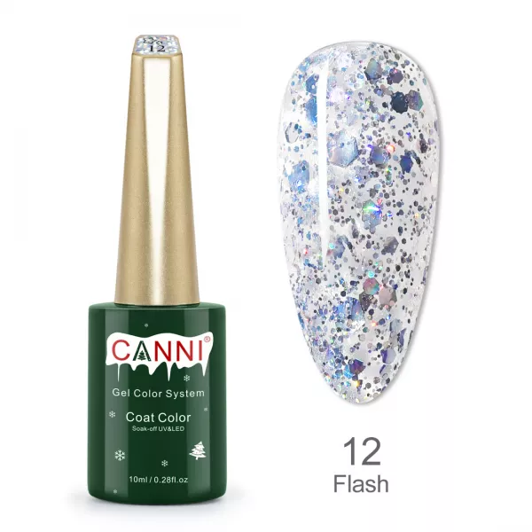 Kit oja semipermanenta Canni, colectie de Craciun, 17 culori, 1 gypsum gel, Catalog culori