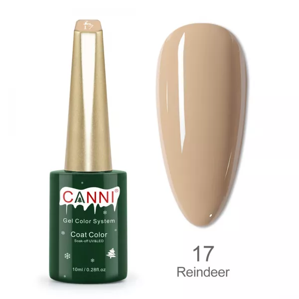 Kit oja semipermanenta Canni, colectie de Craciun, 17 culori, 1 gypsum gel, Catalog culori