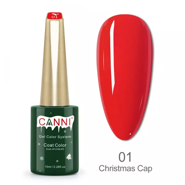 Kit oja semipermanenta Canni, colectie de Craciun, 17 culori, 1 gypsum gel, Catalog culori