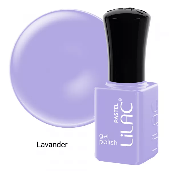 Kit oja semipermanenta Lilac, Pastel colors, 12 oje, 10 culori, base coat, top coat