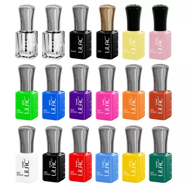 Kit oja semipermanenta Lilac Smart, 18 oje, lampa 36 W, accesorii, Clasic colors