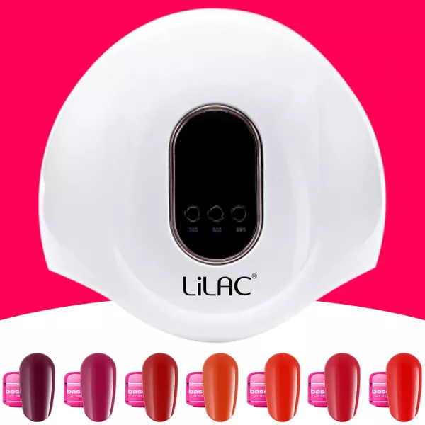 Kit unghii gel color base one, set unghii cu gel de constructie, lampa led unghii, soak off remover, nail art, RED
