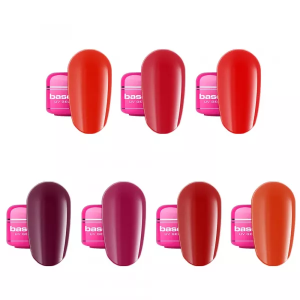 Kit unghii gel color base one, set unghii cu gel de constructie, lampa led unghii, soak off remover, nail art, RED