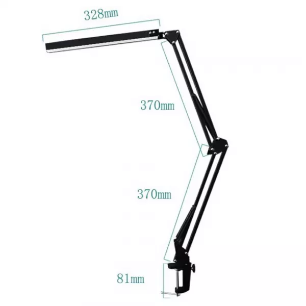 Lampa profesionala LED pentru masa, ajustabila, cu suport de prindere, negru
