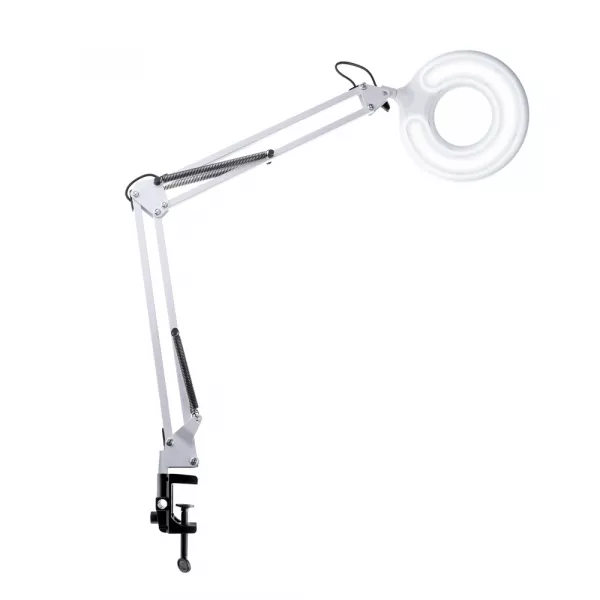 Lampa led cu suport pentru prindere de masa, putere maxima 8 W, mobilitate 360 grade, alba