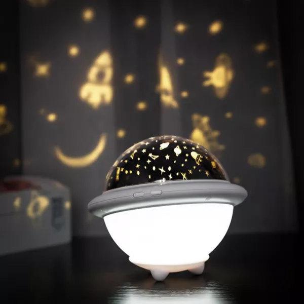 Lampa de veghe Karemi, OZN, portabila, cu led-uri, pentru copii