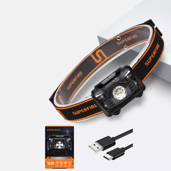 Lanterna Loomax frontala, Waterproof, Led, de actiune, cu incarcare USB, HL06
