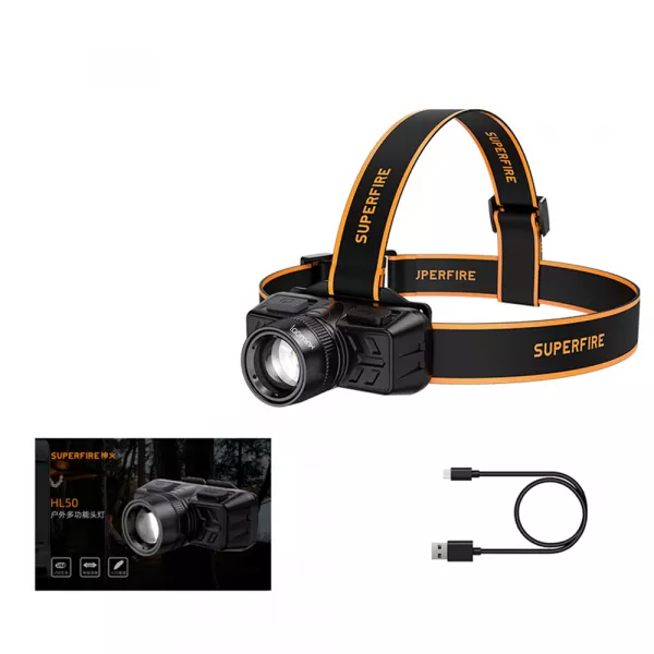 Lanterna Loomax frontala, Waterproof, Led, de actiune, cu incarcare USB, HL50