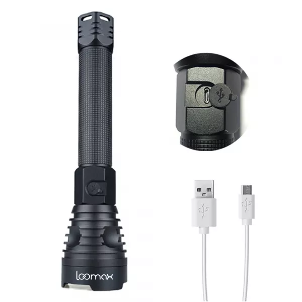 Lanterna Loomax, waterproof, led, de actiune, cu acumulator si incarcare USB, 6000 lm, 11-10002