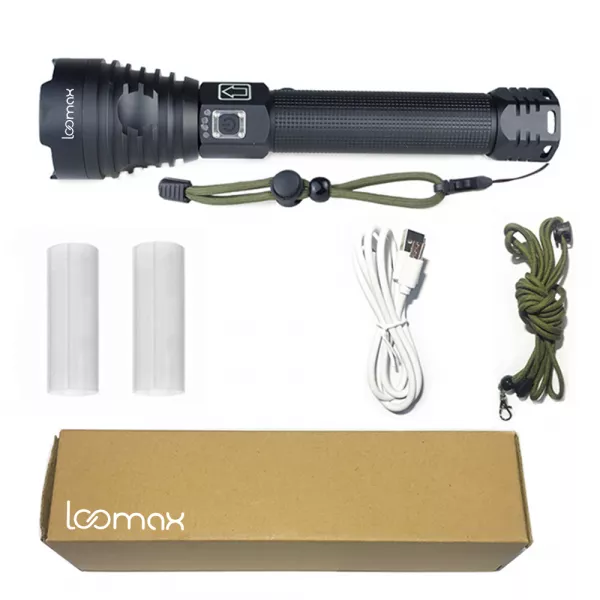 Lanterna Loomax, waterproof, led, de actiune, cu acumulator si incarcare USB, 6000 lm, 11-10002