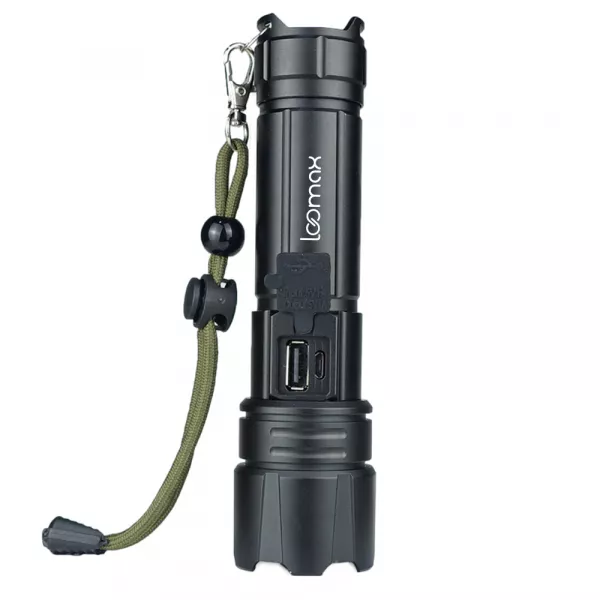 Lanterna Loomax, waterproof, led, de actiune, cu acumulator si incarcare USB, 11-10004
