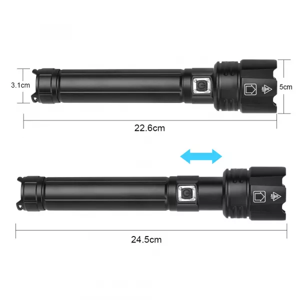 Lanterna Loomax, waterproof, led, de actiune, cu acumulator si incarcare USB, 11-10005