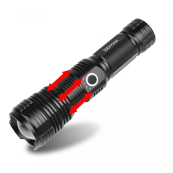 Lanterna Loomax, waterproof, led, de actiune, cu acumulator si incarcare USB, 11-10006
