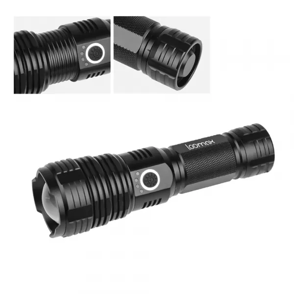 Lanterna Loomax, waterproof, led, de actiune, cu acumulator si incarcare USB, 11-10006