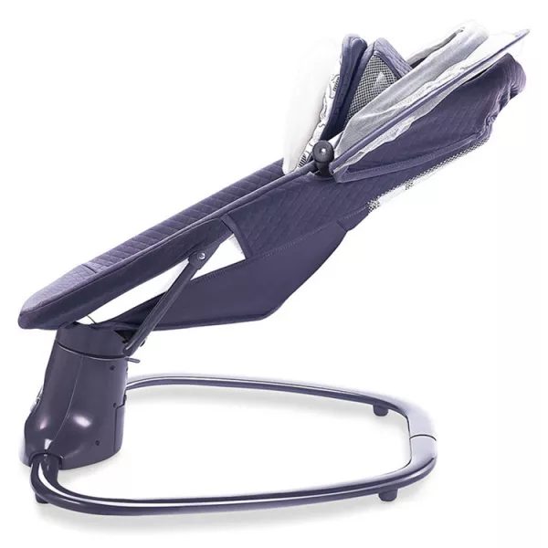 Leagan copii Karemi, Balansoar copii 3 in 1, electric, cu plasa tantari, perna detasabila, bara activitati, USB, bluetooth, telecomanda, purple