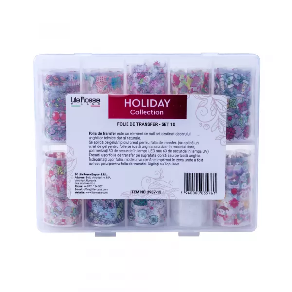 Set folii de transfer Lila Rossa, Holiday Collection, 10 buc