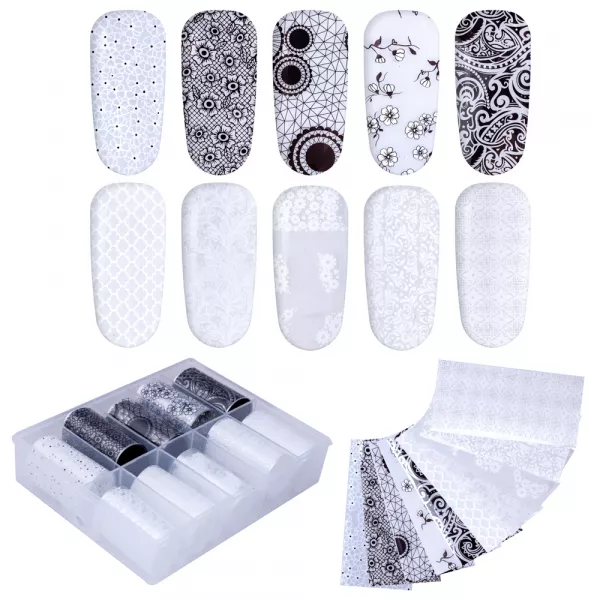 Set folii de transfer Lila Rossa, Lace Collection, 10 buc