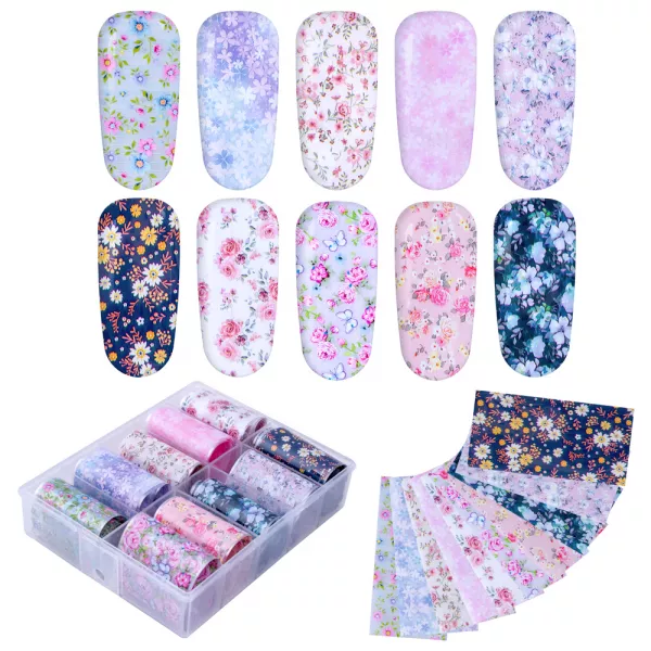 Set folii de transfer Lila Rossa, Rose Collection, 10 buc