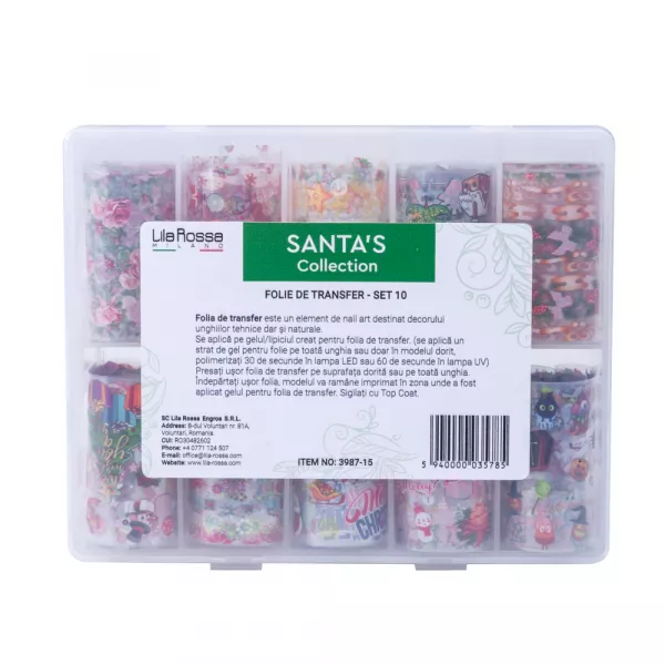 Set folii de transfer Lila Rossa, Santa's Collection, 10 buc