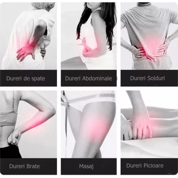 Aparat de masaj Lila Care, pentru spate, umeri, picioare, maini, gat, abdomen, cu 6 capete detasabile, 24 W, gri
